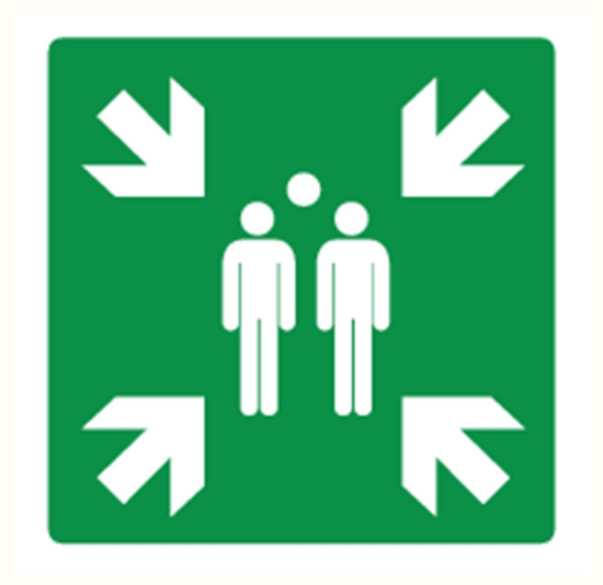 Afbeeldingen van Verzamelplaats vinyl-sticker 250x250mm