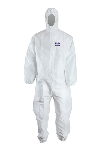 Afbeeldingen van ChemDefend disposable coverall 255      Type 5+6 AST wit maat L