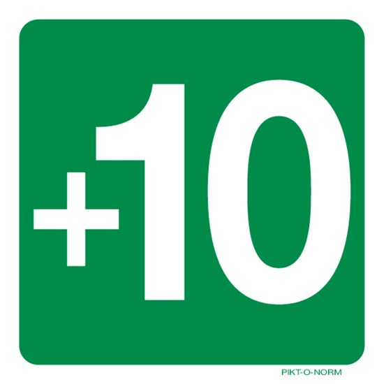 Afbeeldingen van Cijfer +10 vinyl-sticker 150x150mm