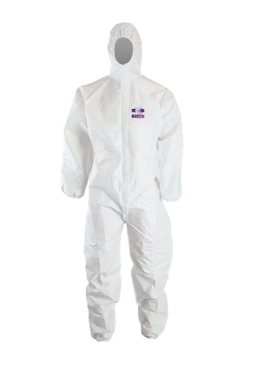Afbeeldingen van ChemDefend disposable coverall 200      Type 5+6 AST wit maat M