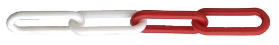 Afbeeldingen van Signaalketting rood/wit 8mm kunststof   bundel 25mtr