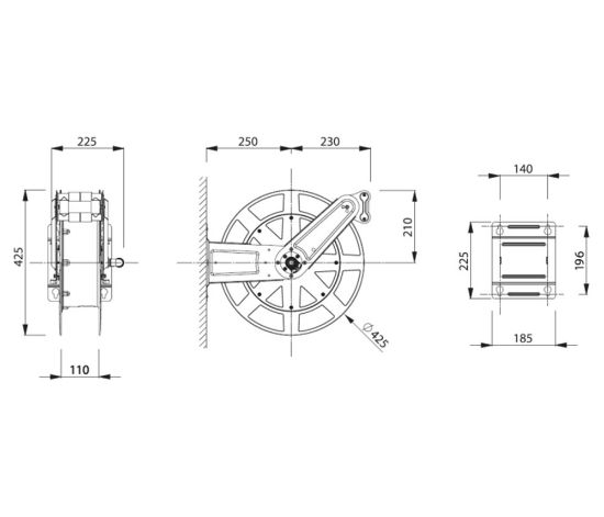 Afbeeldingen van Zeca open-luchtslanghaspel 8410         1/2 15mtr 20bar