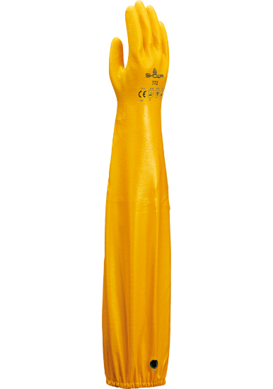 Afbeeldingen van Showa handschoen 772 nitril 650mm 9/L   chem-protect ve5