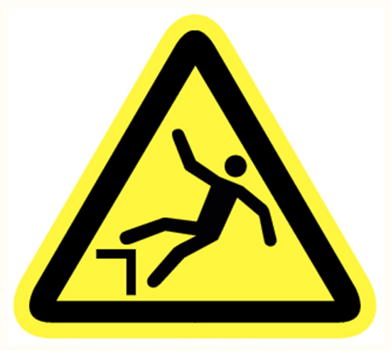 Afbeeldingen van Vallen door hoogteverschil vinyl-sticker 50mm