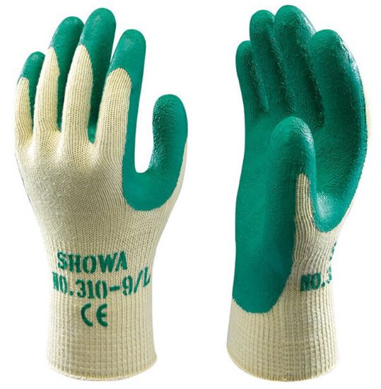Afbeeldingen van Showa handschoen 310 latex groen mt8/M