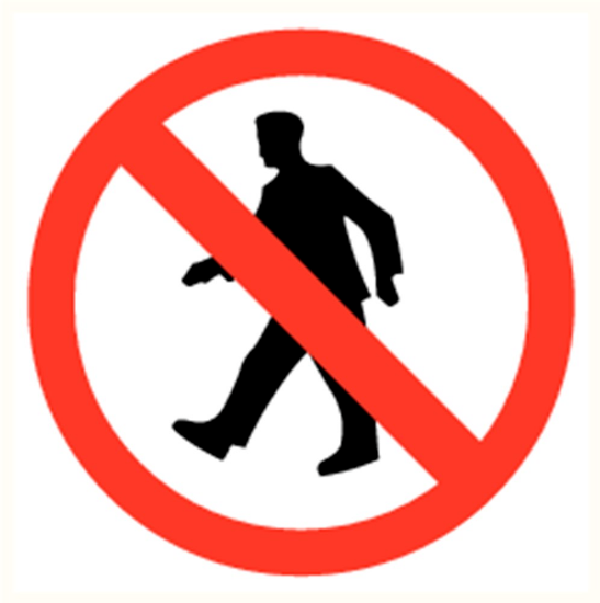 Afbeeldingen van Verboden voor voetgangers vinyl-sticker 200mm