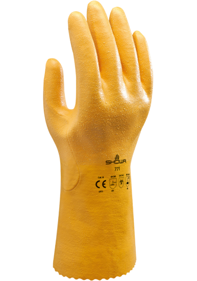Afbeeldingen van Showa handschoen 771 nitril 300mm 9/L   chem-protect ve10