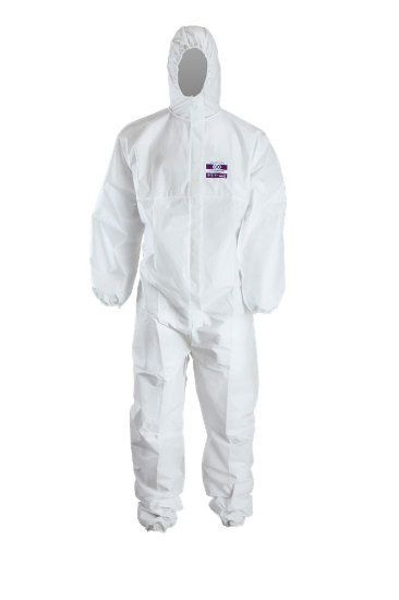 Afbeeldingen van ChemDefend disposable coverall 250      Type 5+6 AST wit maat XL