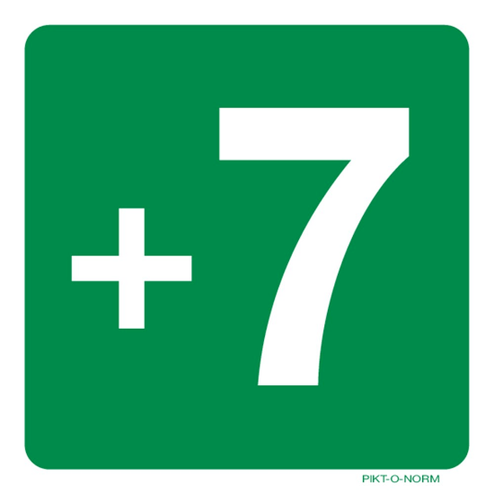 Afbeeldingen van Cijfer +7 vinyl-sticker 150x150mm