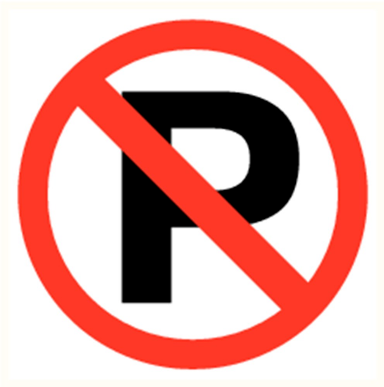 Afbeeldingen van Parkeren verboden rond vinyl-sticker 200mm