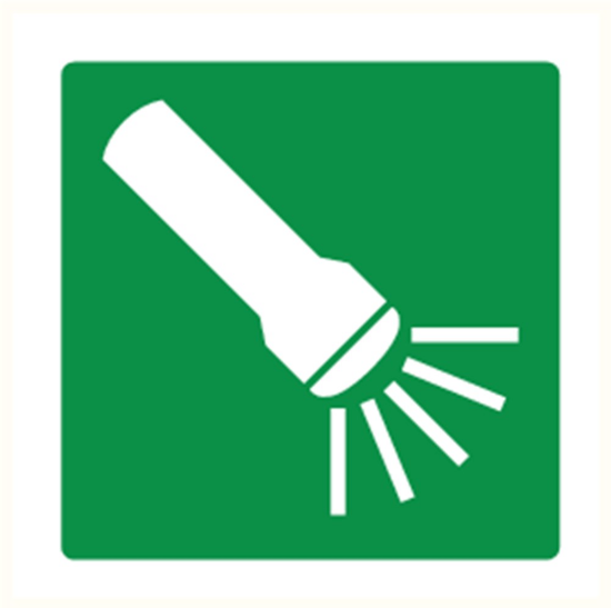 Afbeeldingen van Noodlamp vinyl-sticker 200x200mm