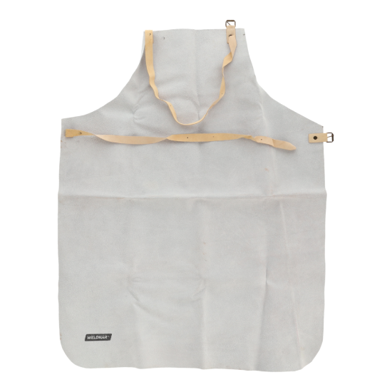 Afbeeldingen van Weldsafe lasschort 90x70cm splitleder grijs riem middel 62cm