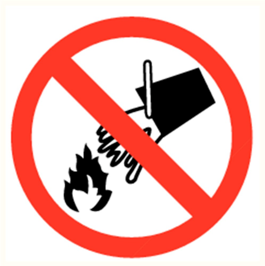 Afbeeldingen van Niet met water blussen rond vinyl-sticker 200mm