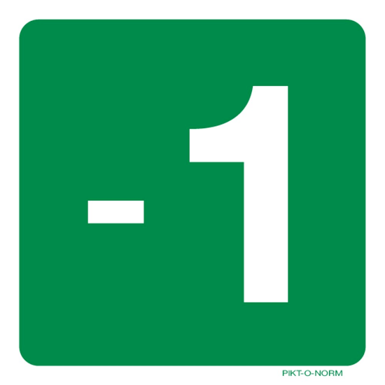 Afbeeldingen van Cijfer -1 vinyl-sticker 100x100mm