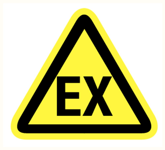 Afbeeldingen van Explosiegevaar vinyl-sticker 90mm