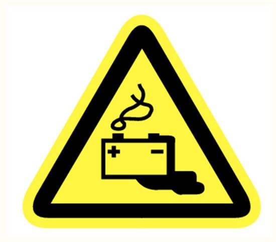 Afbeeldingen van Batterij lekkage vinyl-sticker 300mm