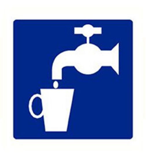 Afbeeldingen van Drinkwater vinyl-sticker 100x100mm