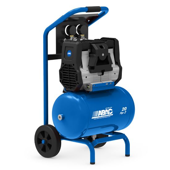 Afbeeldingen van Abac silent compressor hockenheim OS20P 2pk 20liter 230v olievrij + wielen