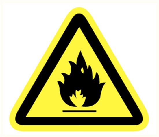 Afbeeldingen van Ontvlambare stoffen vinyl-sticker 150mm