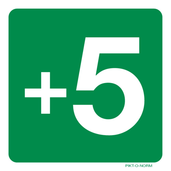 Afbeeldingen van Cijfer +5 vinyl-sticker 150x150mm