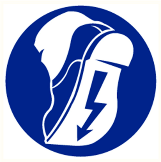 Afbeeldingen van Geleide schoenen verplicht vinyl-sticker 200mm