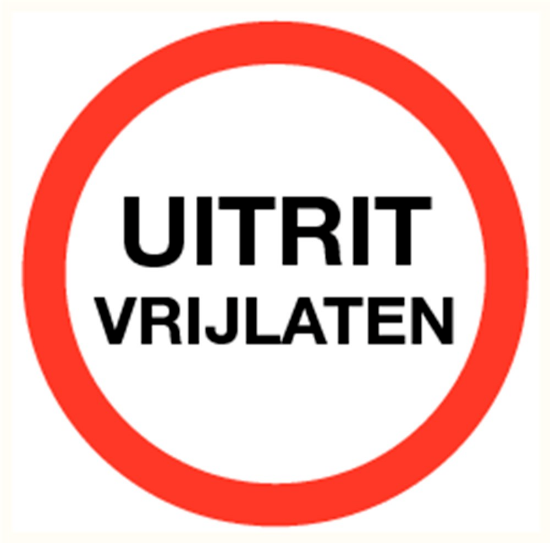 Afbeeldingen van Uitrit vrijlaten vinyl-sticker 200mm