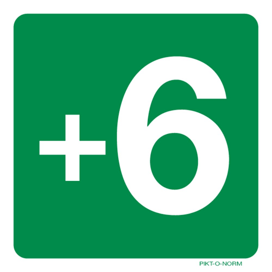 Afbeeldingen van Cijfer +6 vinyl-sticker 150x150mm