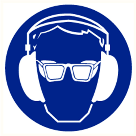 Afbeeldingen van Bril en oorkap verplicht vinyl-sticker 90mm