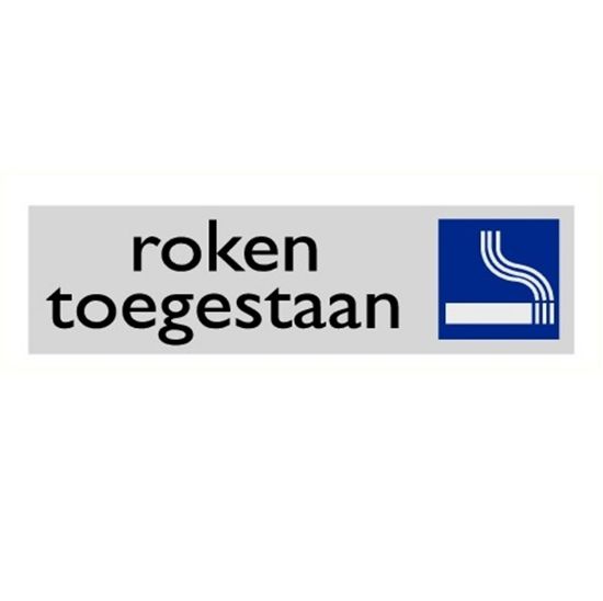 Afbeeldingen van Roken toegestaan alulook 165x45mm