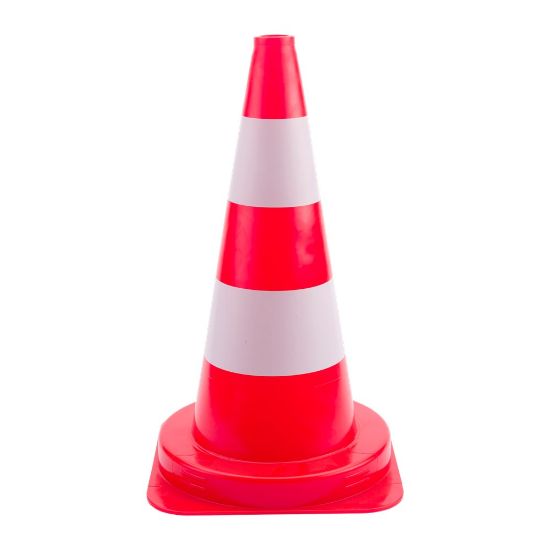 Afbeeldingen van Verkeerskegel oranje-wit 50cm