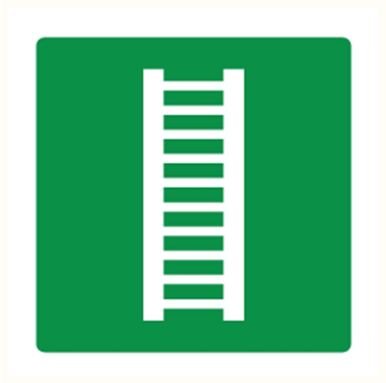 Afbeeldingen van Vluchtladder vinyl-sticker 150x150mm