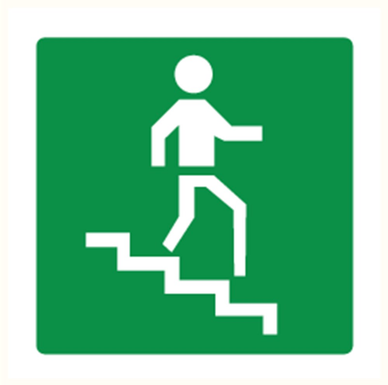 Afbeeldingen van Trap dalend vinyl-sticker 150x150mm