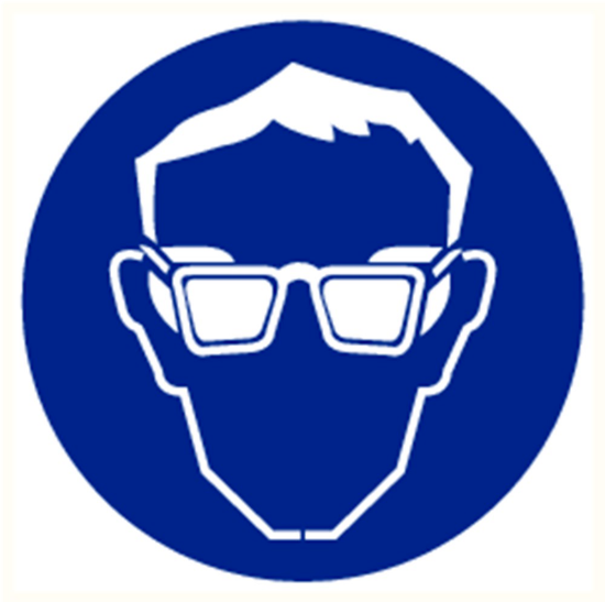 Afbeeldingen van Oogbescherming verplicht vinyl-sticker  90mm