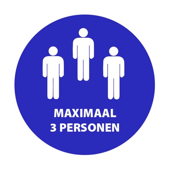 Afbeeldingen van StaySafe sticker maximaal 3 personen 20 0mm