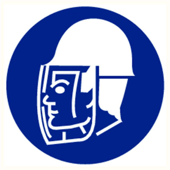 Afbeeldingen van Gelaatsbescherming verplicht vinyl-sticker 200mm