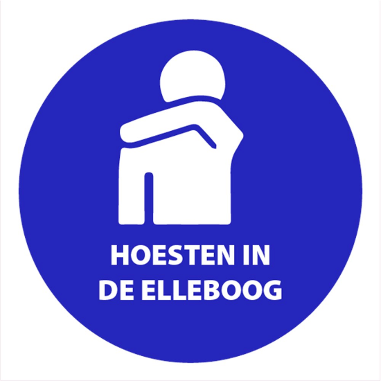 Afbeeldingen van StaySafe sticker Hoesten in elleboog 20 0mm