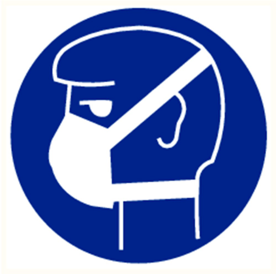 Afbeeldingen van Stofmasker verplicht vinyl-sticker 200mm