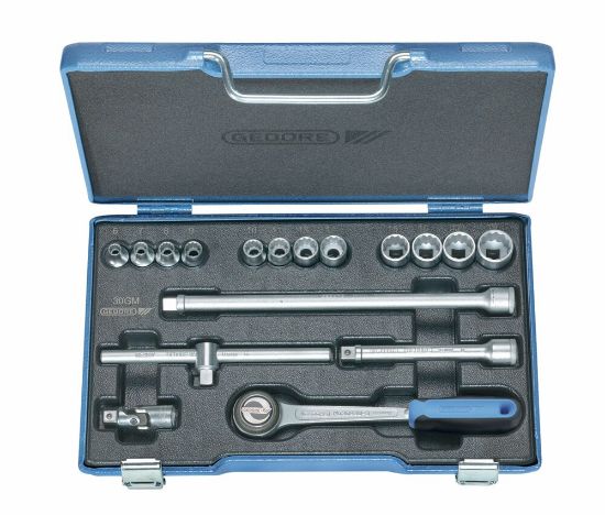 Afbeeldingen van Gedore dopsleutelset 3/8 17dlg 6-19mm   d30 gmu3