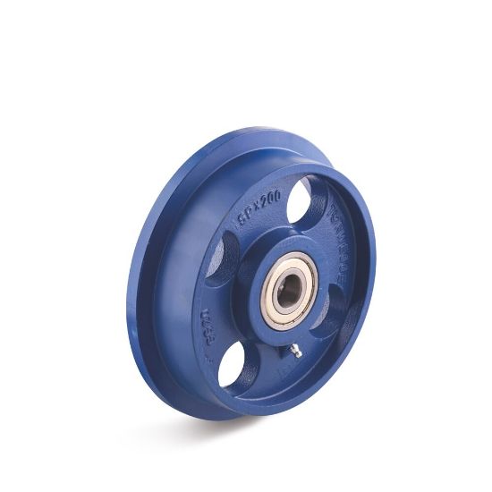 Afbeeldingen van Railwiel gietijzer+kogellager           50/62/15 400kg