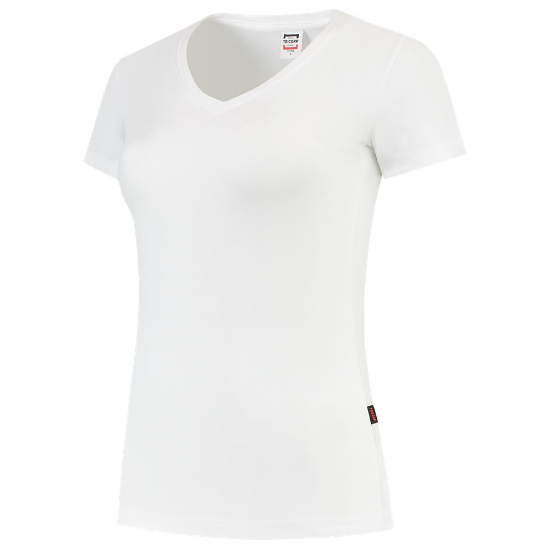 Afbeeldingen van Tricorp dames t-shirt 101008 slim fit   v-hals 101008 white (wit) 3XL