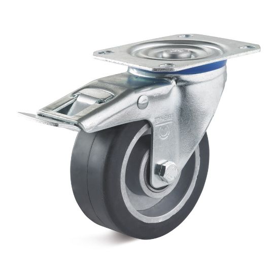 Afbeeldingen van Zwenkwiel+rem alu-vulkan 125mm 200kg