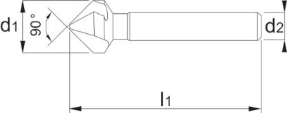 Afbeeldingen van Phantom hsse verzinkfrees 3 snijder 8.3mm 90°
