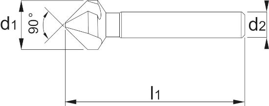 Afbeeldingen van Phantom hsse verzinkfrees 3 snijder 4.3mm 90°