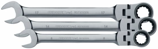 Afbeeldingen van Gedore steek-ringratelsleutelset 8-19mm 8dlg met kniegewricht R07305005