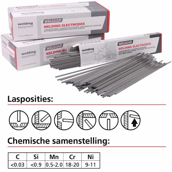 Afbeeldingen van Weldkar RVS308L laselektrode 3.2mm      2kg