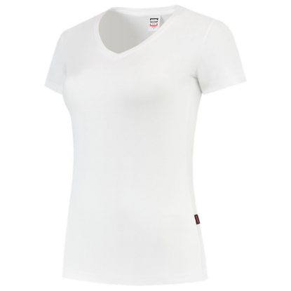 Afbeeldingen van Tricorp dames t-shirt 101008 slim fit   v-hals 101008 white (wit) XL