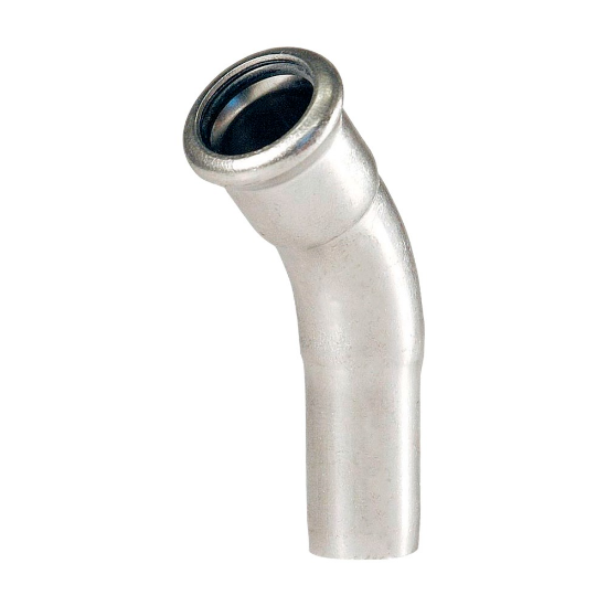 Afbeeldingen van Press rvs-316L kiwa insteekbocht 45° 35mm