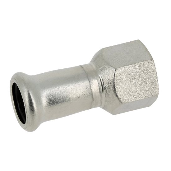 Afbeeldingen van Press rvs-316L kiwa schroefbus 1/2x15mm