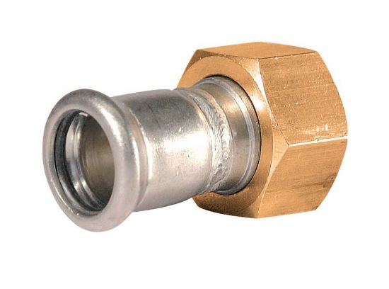 Afbeeldingen van Press rvs-316L kiwa 2-del. koppeling 3/4x15mm