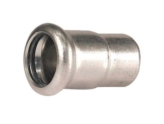 Afbeeldingen van Press rvs-316L kiwa eindkoppeling 15mm